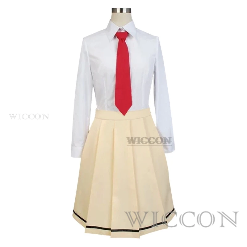 Anime WataMote Tomoko Kuroki Cosplay Costume Women Girls Lovely Yellow Jk Skirt Uniform Outfits Halloween Suit Wig roleplay