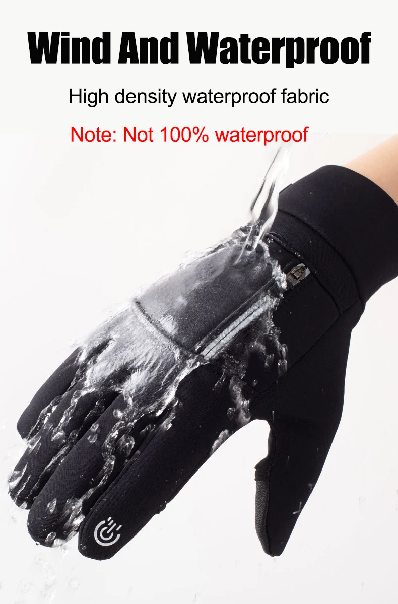 Winter Warme Touchscreen-Handschuhe Outdoor Winddichte Kälteschutz-Handschuhe Herren Radfahren Angeln Ski Handschuhe – Detail 5