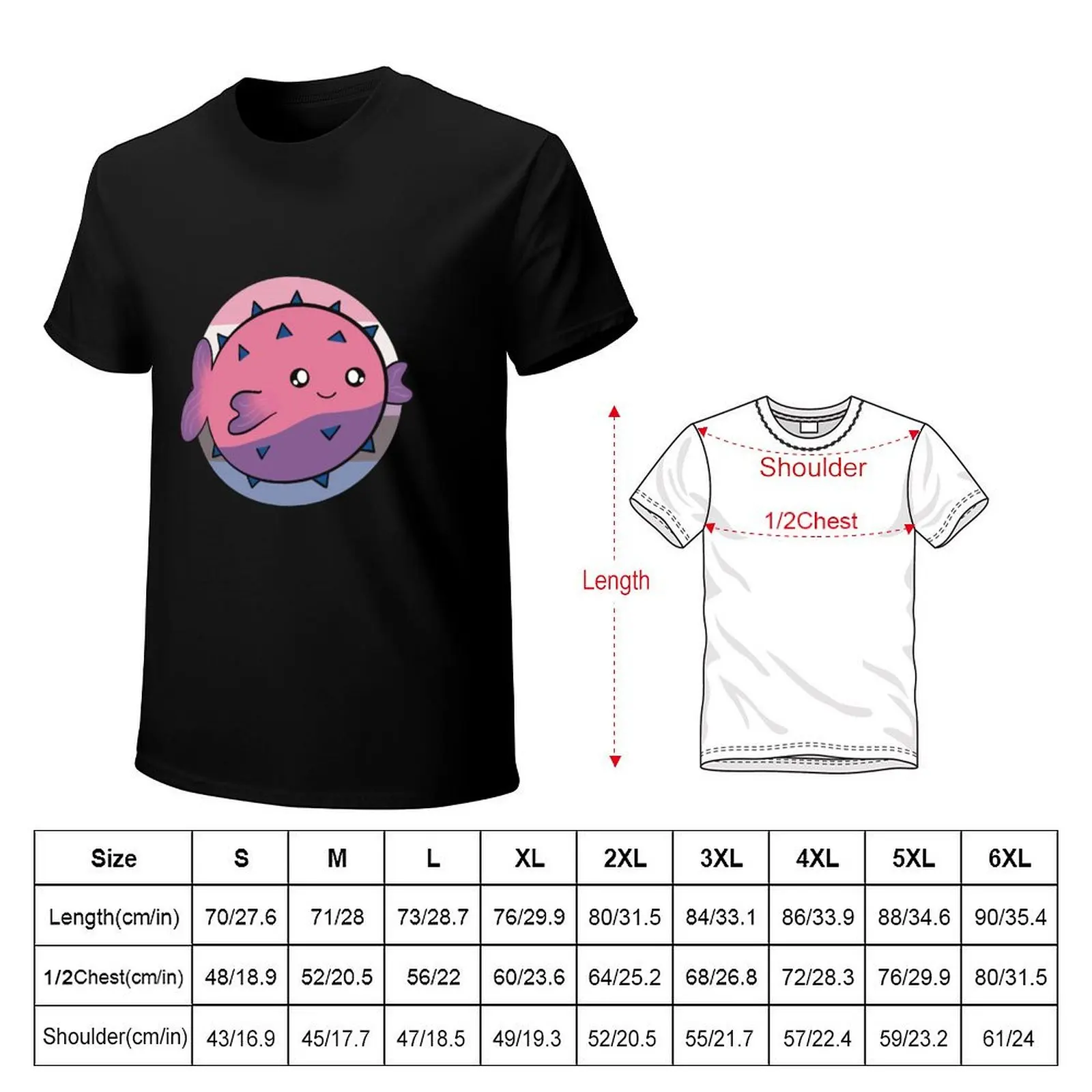 Genderfluid Pride Pufferfish T-Shirt Work Style Casual T-Shirt