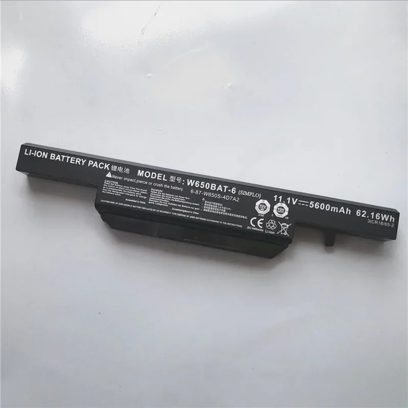 W650BAT-6 Laptop Battery for Hasee K650  K610C K650D K570N K710C K590C K750D Series Clevo W650S W650bat 6 Batterie