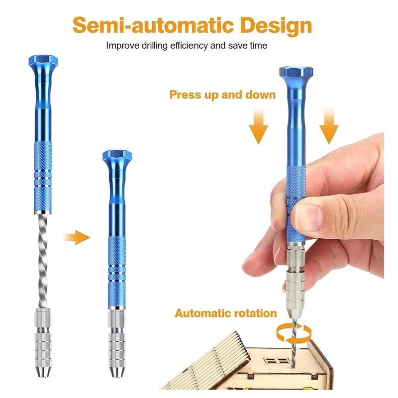 Precision Pin Vise เจาะมือชุด 0.5-3.0 มม.Micro Twist เจาะ Bits สําหรับประกอบอิเล็กทรอนิกส์,ชุดทํา