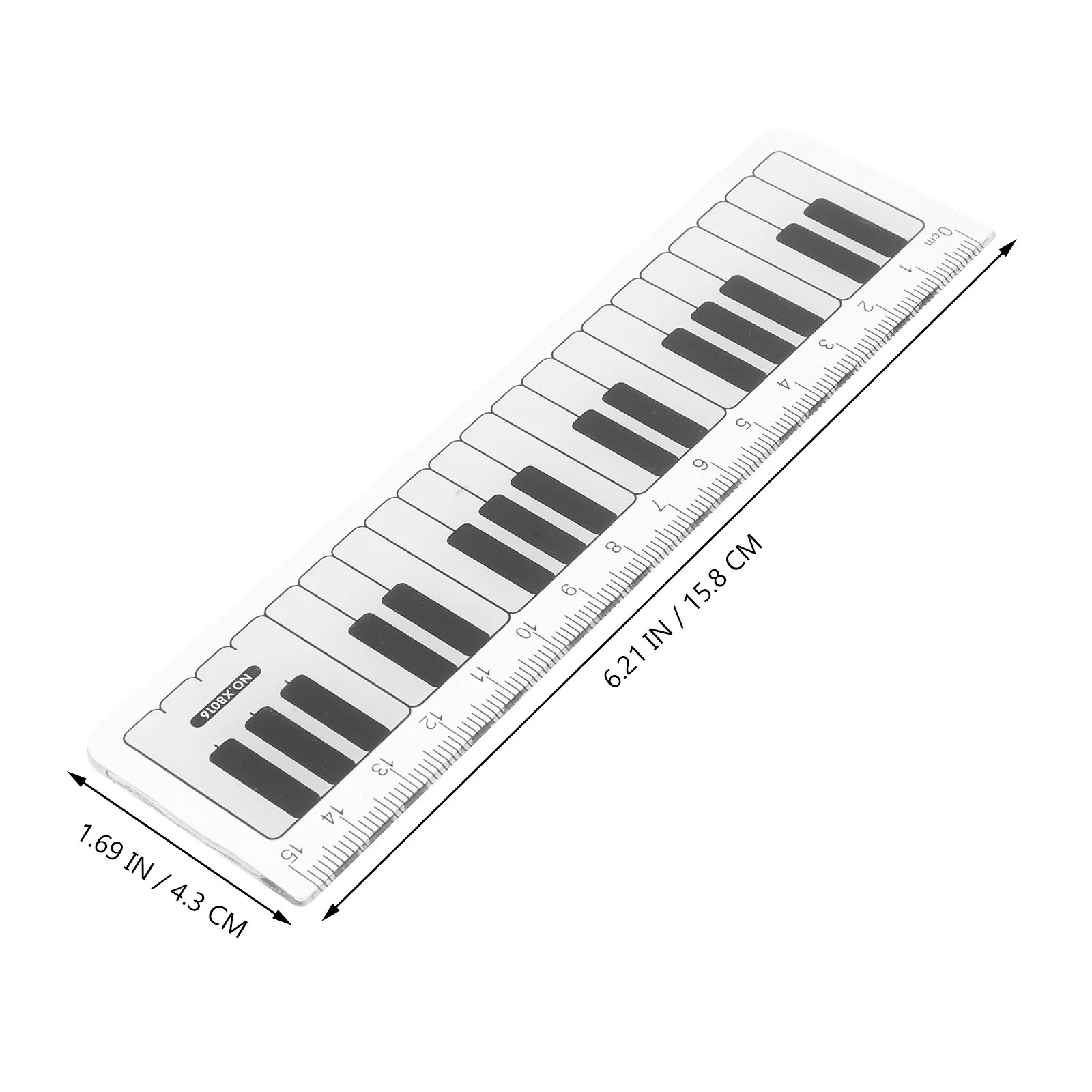 15pcs Music-Inspired Plastic Ruler Kids Piano Keyboard Transparent Straight Measuring Tool For School Classroom Learning
