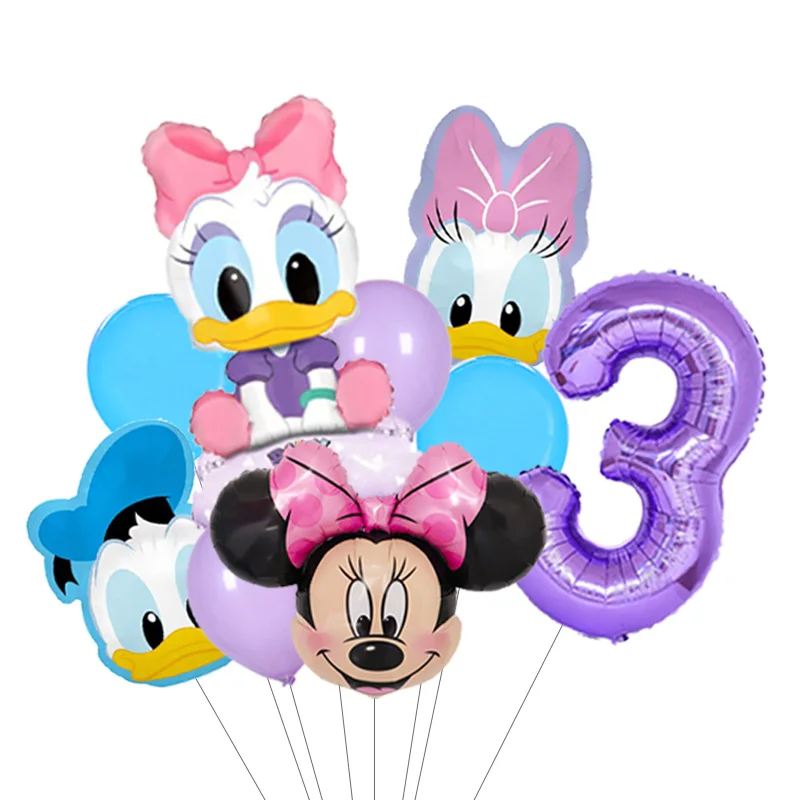 Amine Mickey Minnie Daisy  Donald Duck Mouse Foil Balloons Boys and Girls Baby Birthday Party Decoration Number Balloon Globos view 4