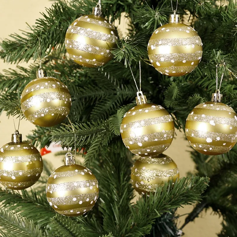6cm Electroplated Christmas Balls Set Xmas Tree Pendant Christmas Ball Hanging Ornament for DIY New Year Party Home Decoration