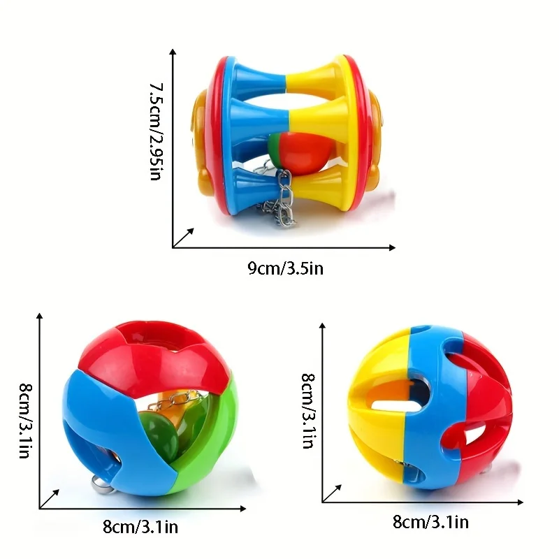 Interactive Parrot Chewing Toy Reduces Stress and Boredom with Durable Ball Design and Swinging Cage Hanging Feature