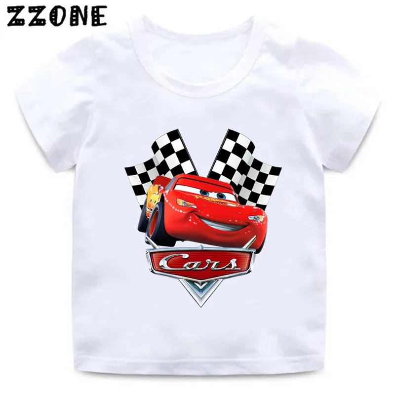 Camiseta con estampado de coche Pixar Lightning McQueen para niños, ropa de dibujos animados para niñas, camisetas para bebés, Tops de verano para niños, ooo5534, gran oferta