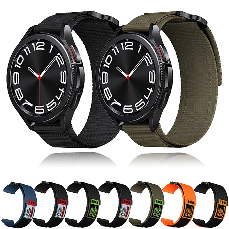 20mm 22mm Band for Samsung Galaxy watch 4/5/6 40mm 44mm/active 2/Gear S3 Nylon Sports bracelet correa Huawei watch GT 2 3 strap