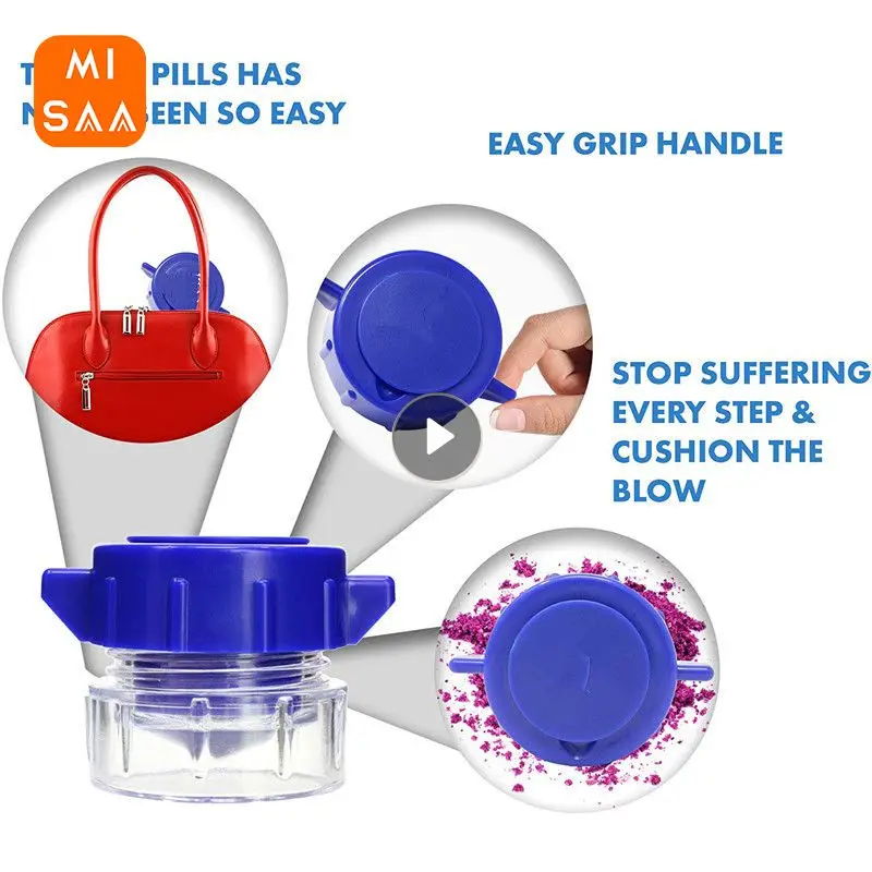 Portátil Compact Medicine Storage Box, Tablet Grinder, leve e compacto cortador divisor