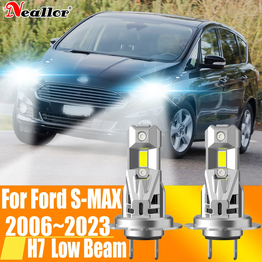 2pcs High Power H7 Led Headlight Canbus No Error H18 Car Bulb 6000K White Light Moto Diode Lamp 12v 55w For Ford S-MAX 2006~2023