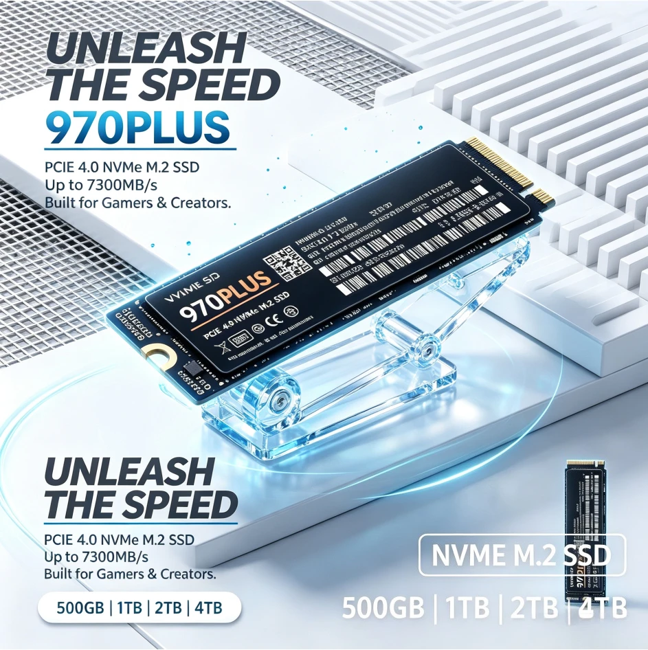 2026 Novo SSD M.2 NVMe SATA 970 PLUS Genuíno 500GB 1TB 2TB 4TB Unidade de Estado Sólido de Ultra Alta Velocidade para Laptop Desktop Notebook PC