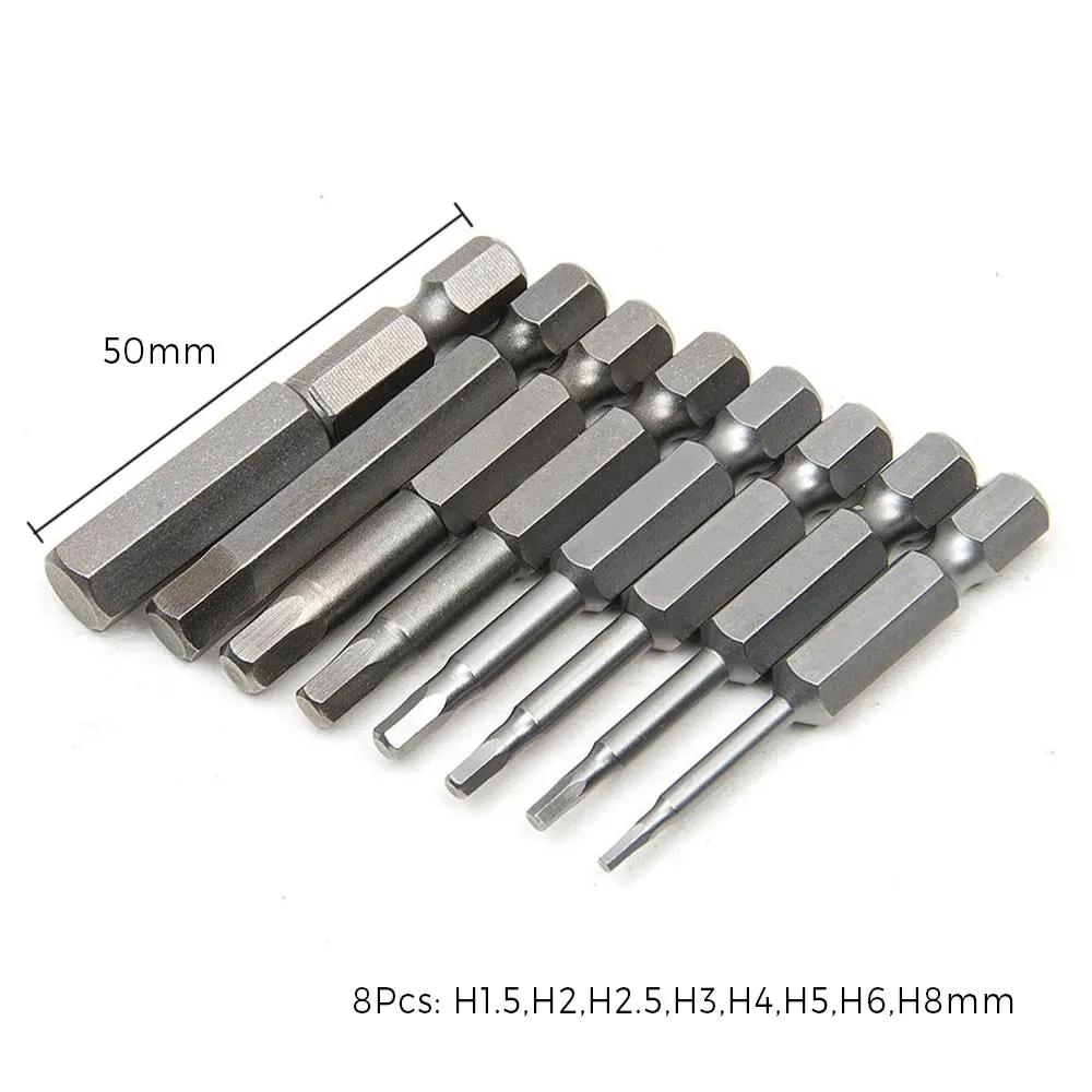 Binoax 7/8 Chiếc 50Mm 1/4 Inch Chuôi Lục Giác Từ Đầu Lục Giác Tua Vít Bit