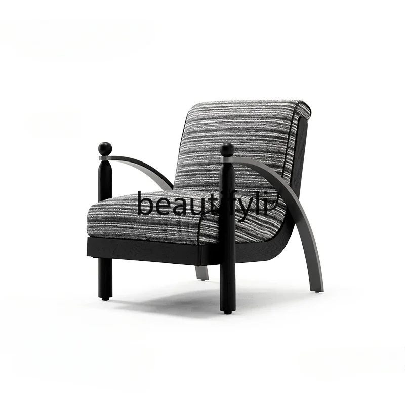 

Medieval single sofa Nordic French retro style high-end light luxury single chair