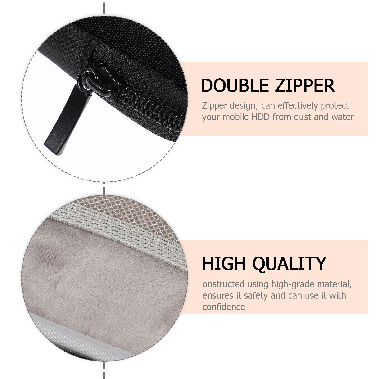 1 قطعة حقيبة تخزين الكاميرا SSD حافظة الهاتف المحمول سحاب عازل للماء تصميم لكابل البيانات قوة البنك المنظم الحقيبة SSD حقيبة