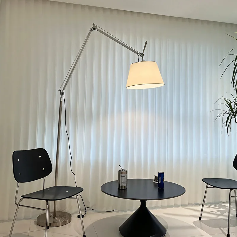 Adjustable Mechanical Arm Floor Lamp with Folding Long Pole for Italian Vintage Style Living Room Sofa Bedroom Bedside