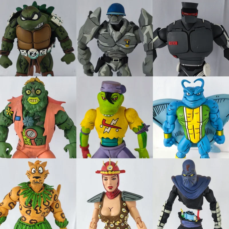 In Stock Neca Ninja Turtles Robot Bigfoot Warrior Renette Garbage Man 7-Inch Doll No Box Bulk Cargo Gift