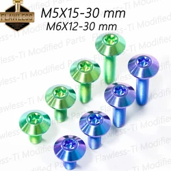FLAWLESSTI M5 M6x12-30 mm Gr5 Titanium Bolt Oil Tank Front Fender Exhaust Pipe Cover Windshield Visor Bolt