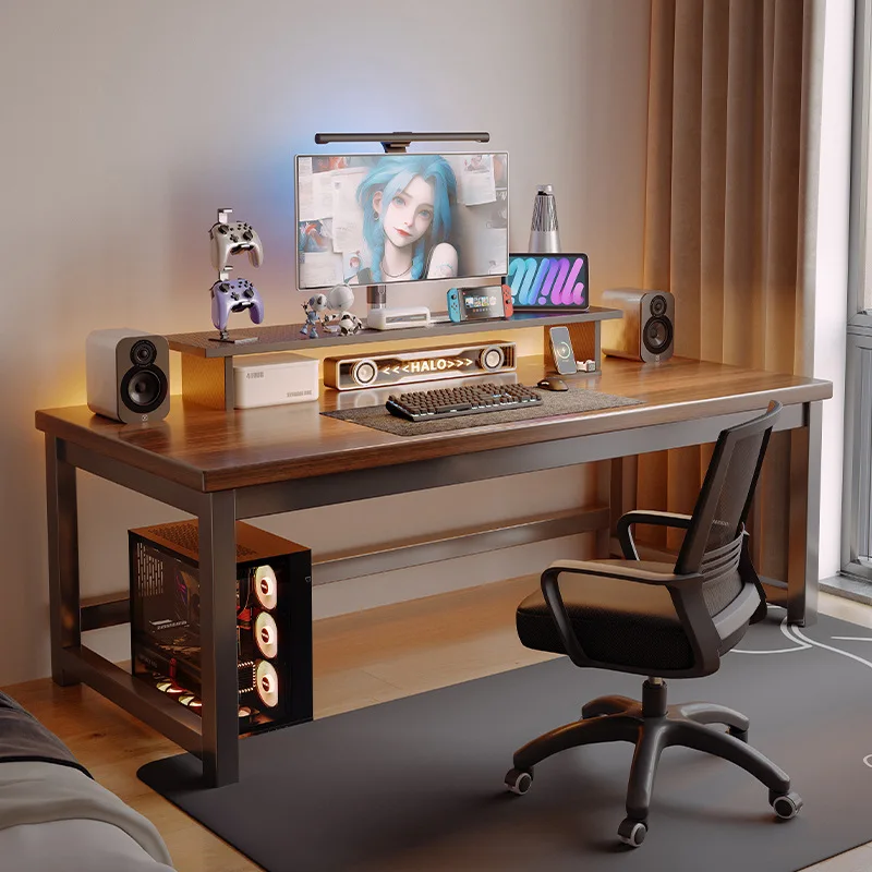 !@ Modern Minimalist Extendable Home Office Writing Desk Wooden PC Learning Computer Desk
