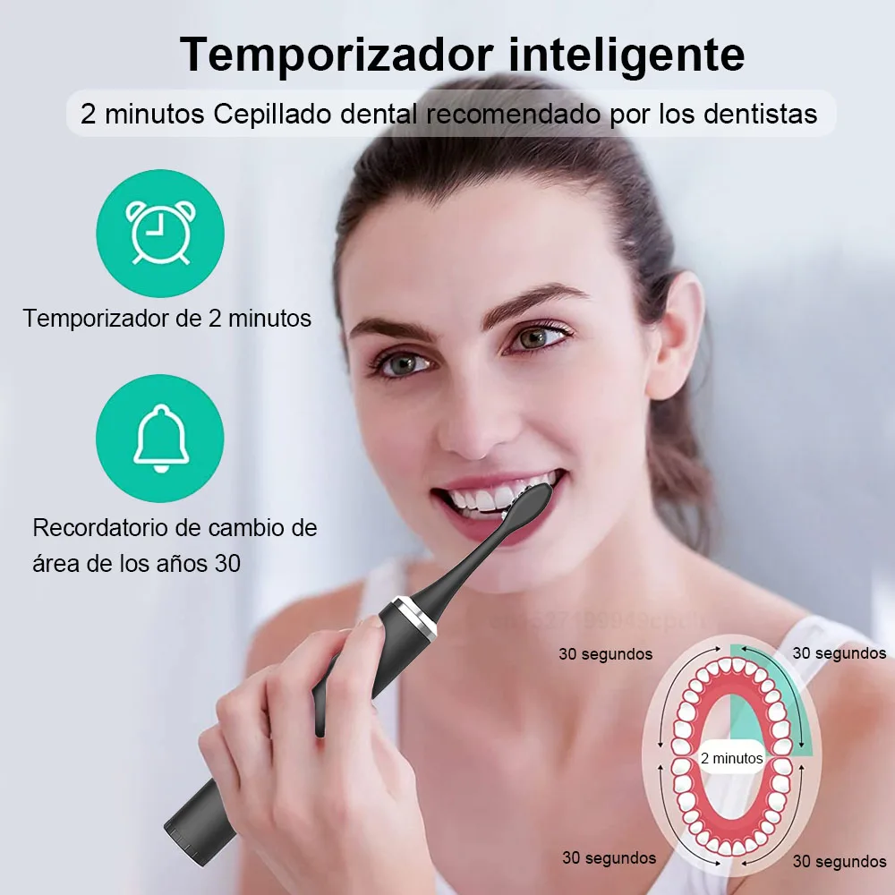 Cepillo de dientes eléctrico para el cuidado bucal, limpiador de blanqueamiento Dental con vibración Sónica, recargable por USB