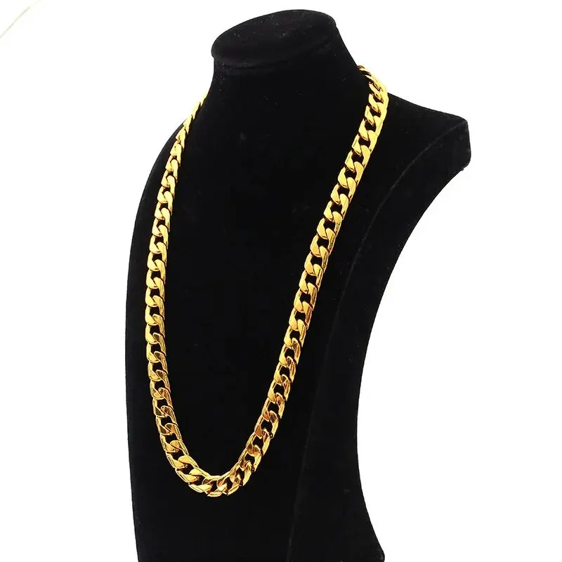 Classic High Quality Smooth Lock Chain Necklace for Women Collar Gold Color Chunky Thick Link Grunge Jewelry Steampunk Men Gift