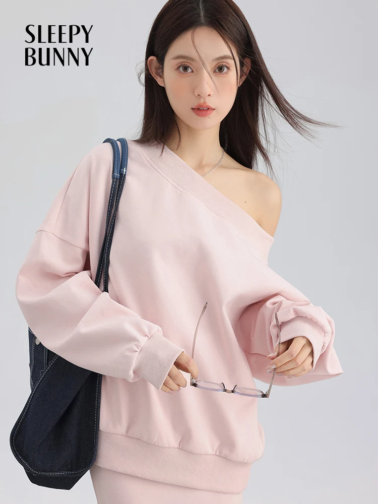 Women Spring Fashion Off-Shoulder Sweatshirt & Mermaid Skirt Set Relaxed Fit Soft Elegant Sweatshirt Flattering Stylish Skirt