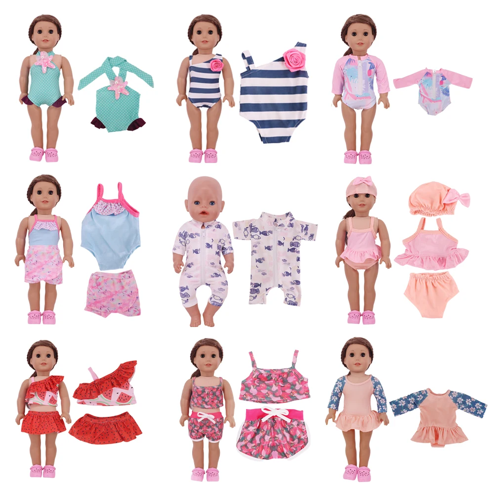 

18 Inches American Doll Girl Boy Summer Short Skirt Dress Swimsuit Suit Doll Dress Up Decoration Clothes Girl Toy Accessories