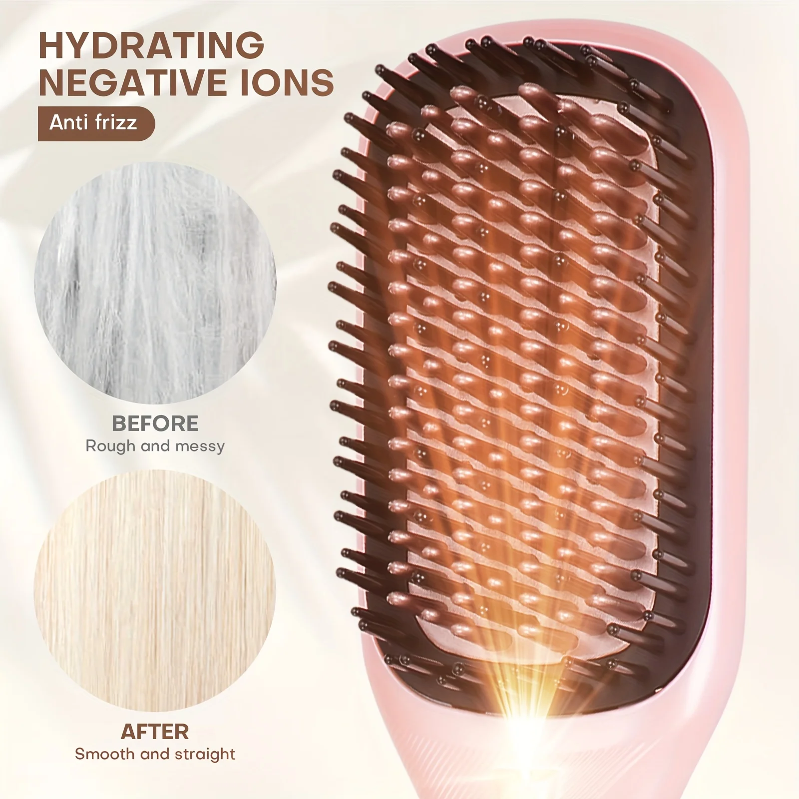 Negative ion straightening comb - gentle on hair. This dual-purpose electric styling comb can be used for both straightening and