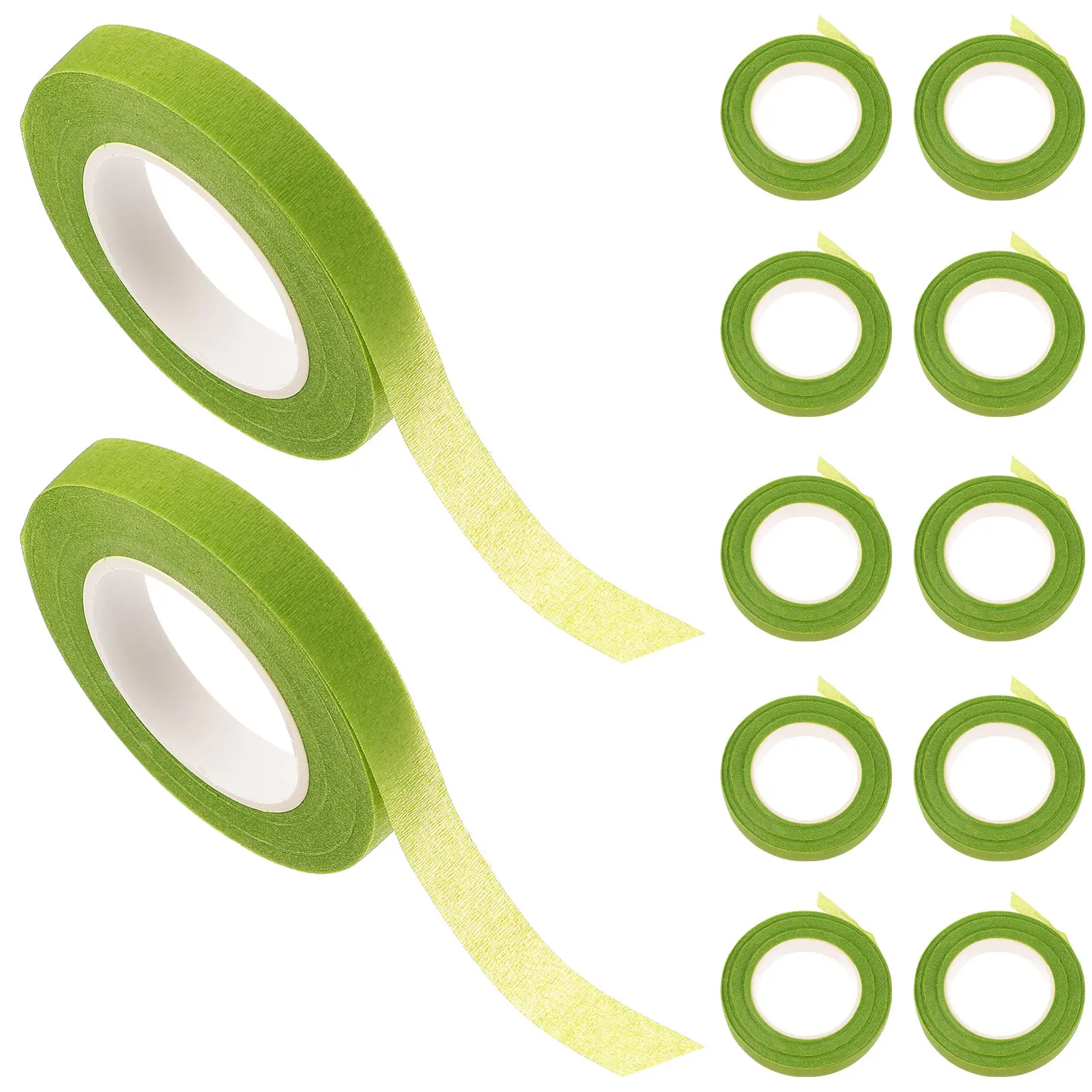 

12 Rolls Flower Wrapping Tape Flexible Floral Stem Tape for Bouquet Stem Arrangement Wreath Making DIY Craft Floral Supplies