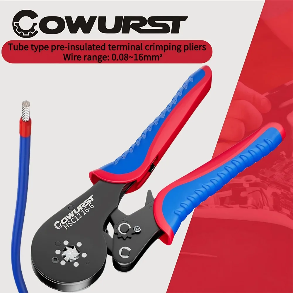 Tubular Terminal Crimping Pliers HSC12 16-6 16mm² Wire Crimping Tool Electrical Wire Connection Terminal Household Electrician C