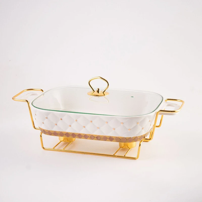 

Rectangular porcelain plate, hot pot soup, ceramic utensils, heater, casserole set, glass lid baking pan.