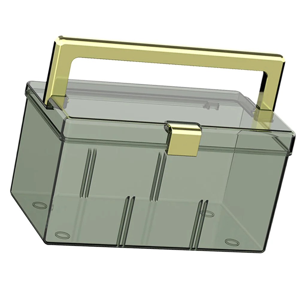 

Portable Medicine Box Clear Container with Handle Large Capacity Storage Case for Travel Outdoor First Aid Household Organizer