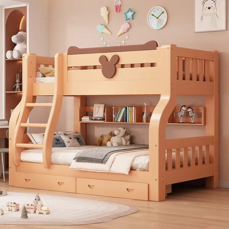 

Modern Bunk Bed Double Layer Solid Wood Children's Bed High Low Two Layer Bedroom Usepromote sales