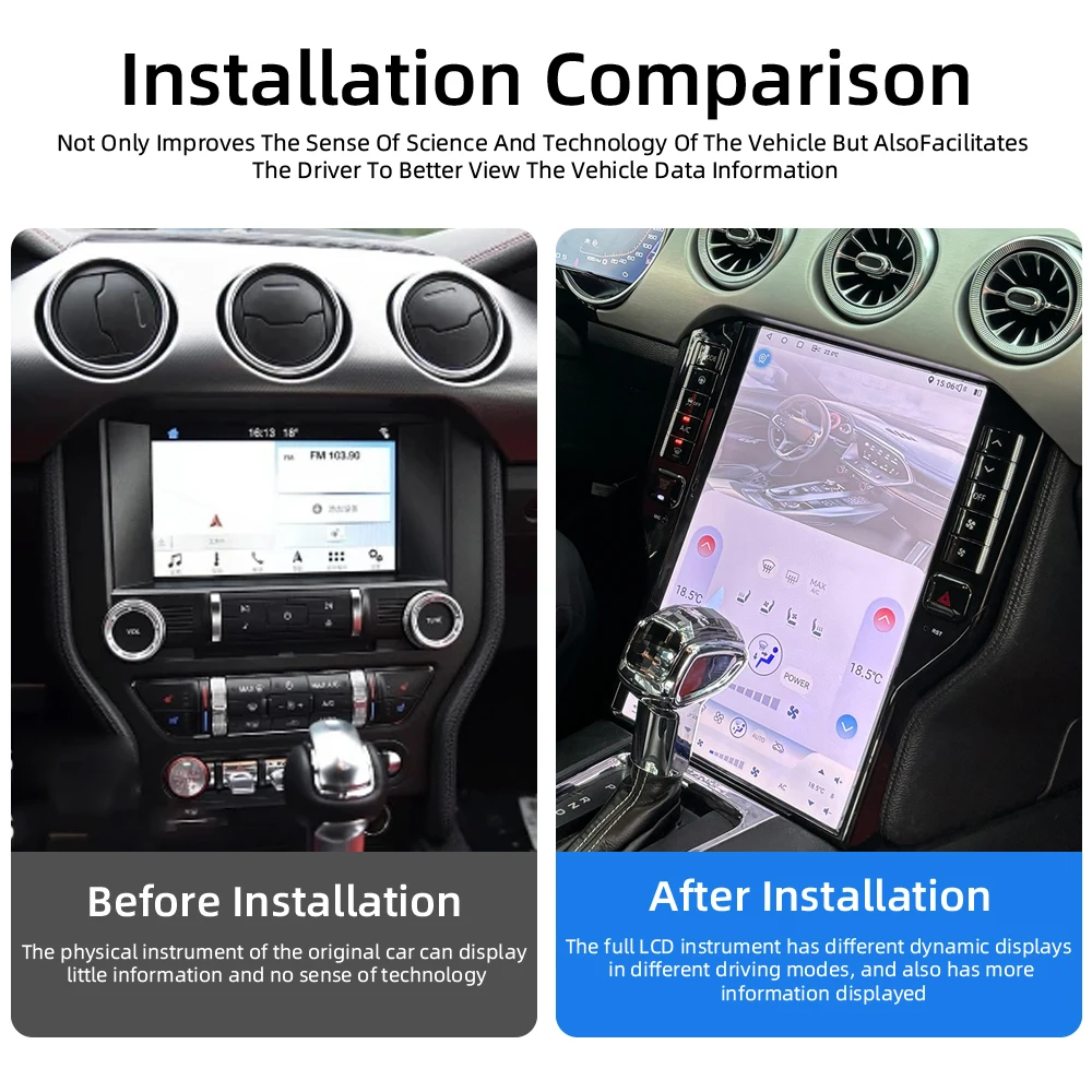 

14.5"Android Car Radio For Ford Mustang 2015-2021 Multimedia Player Supports CarPlay, Android Auto, GPS Navigation, Bluetooth5.0