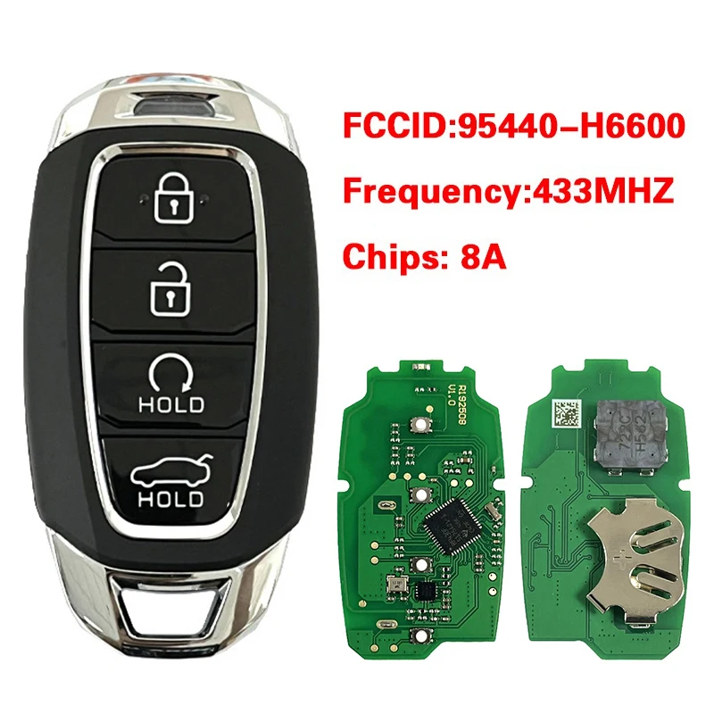 

CN020517 послепродажного обслуживания, 4 кнопки, умный дистанционный ключ FCC 95440-H6600, 8A чип, 433 МГц, без ключа, для Hyundai Accent 2021