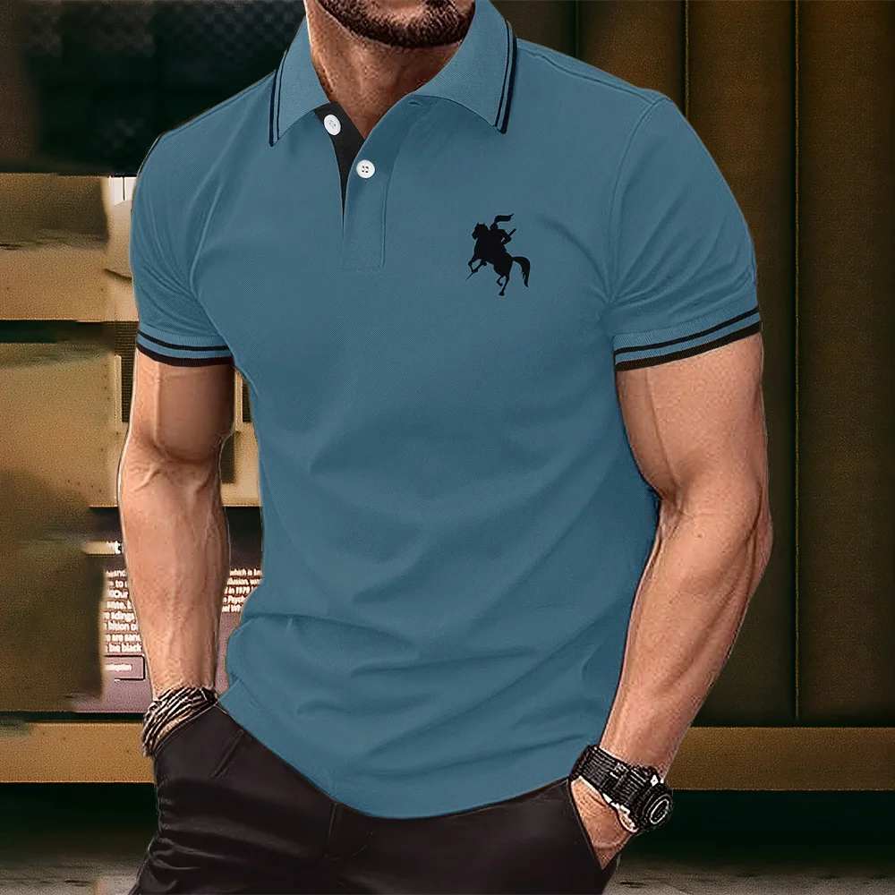 

2025 Men's Classic High Quality Short Sleeve Polo Shirt Summer Top Casual T-shirt Button Lapel Large S-3XL Casual Polo Shirt