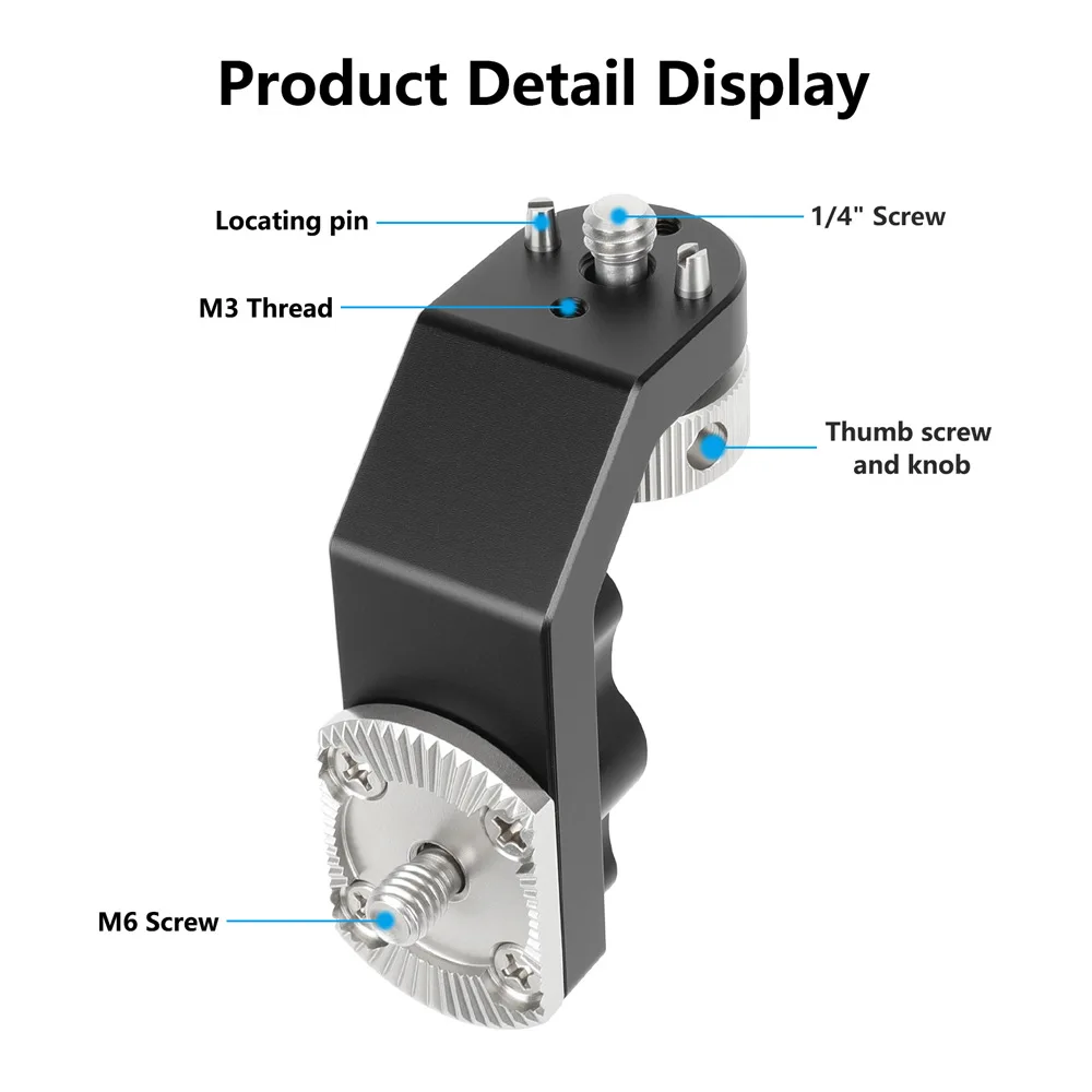 Standard ARRI with M6 Knob & 1/4 Screw Extension Arm with 1/4"-20 Anti-Twist Screw Mount for SmallHD On-Camera Monitors - view 2