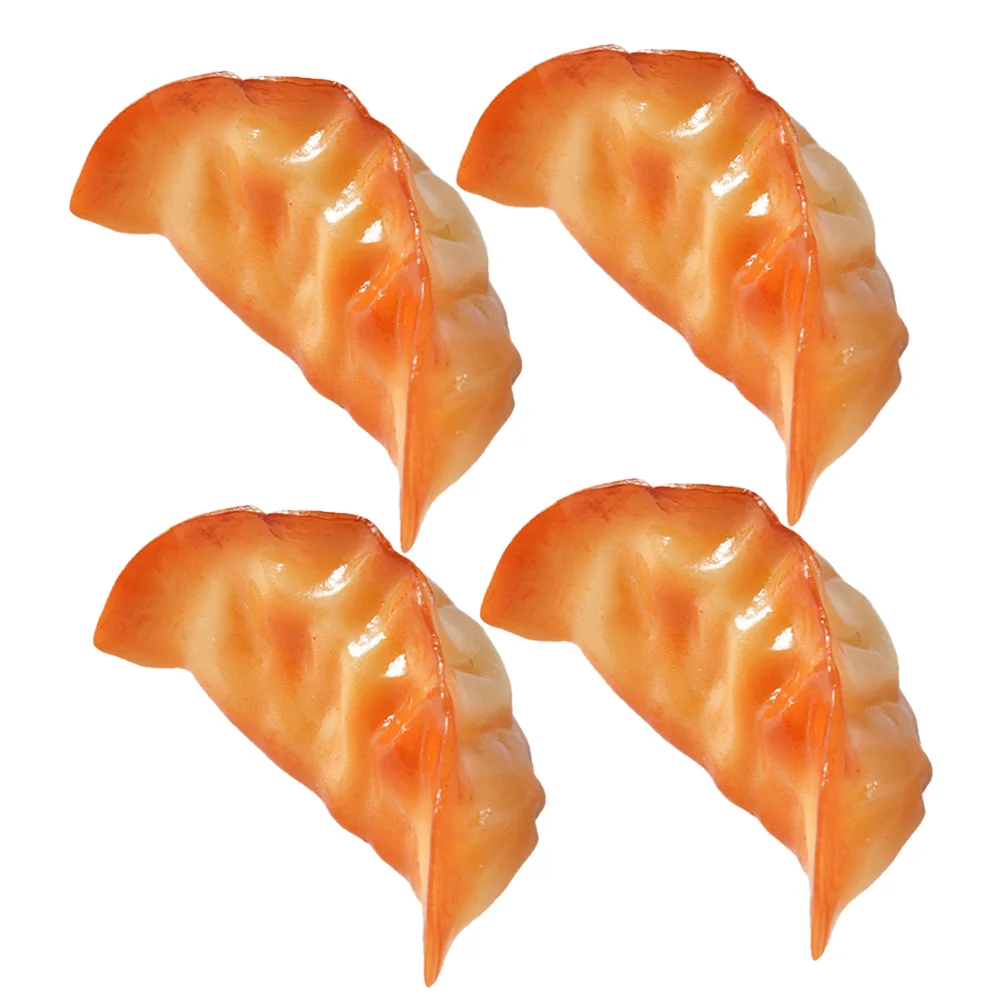 4 Pcs Simulated Fried Dumplings Toy Buffet Artificial Simulation Decor Fake Food Decorative Kitchen Model