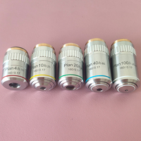 Biological Microscope 195 Plan Achromatic Objective Lens 4X 10X 20X 40X 60X 100X RMS 20.2mm Thread 160/0.17