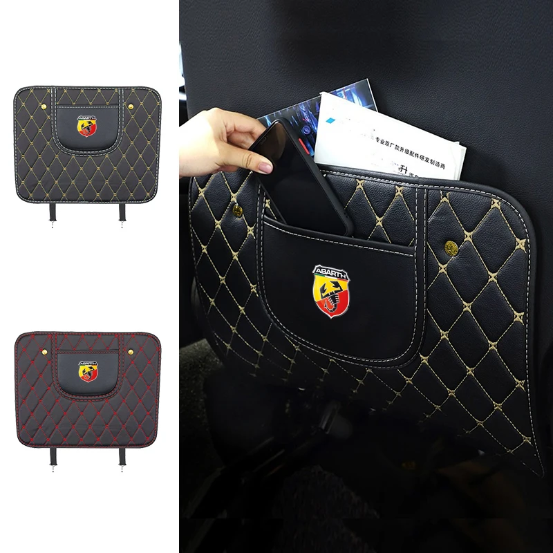 PU Leather Car Anti-Kick Mats Scratch Wear Resistant For Abarth Volkswagen Suzuki Chevrolet Seat MINI Alfa Romeo Honda Jaguar