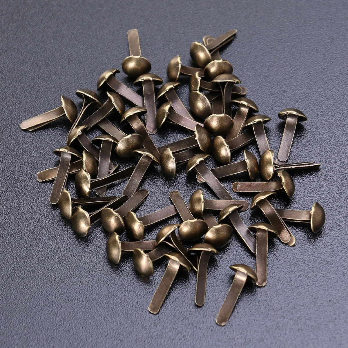 Metal Paper Fasteners: 100pcs Electroplating Brads for Crafts DIY Waterproof and Anti Rust Bronze Color 4.5x8mm Size