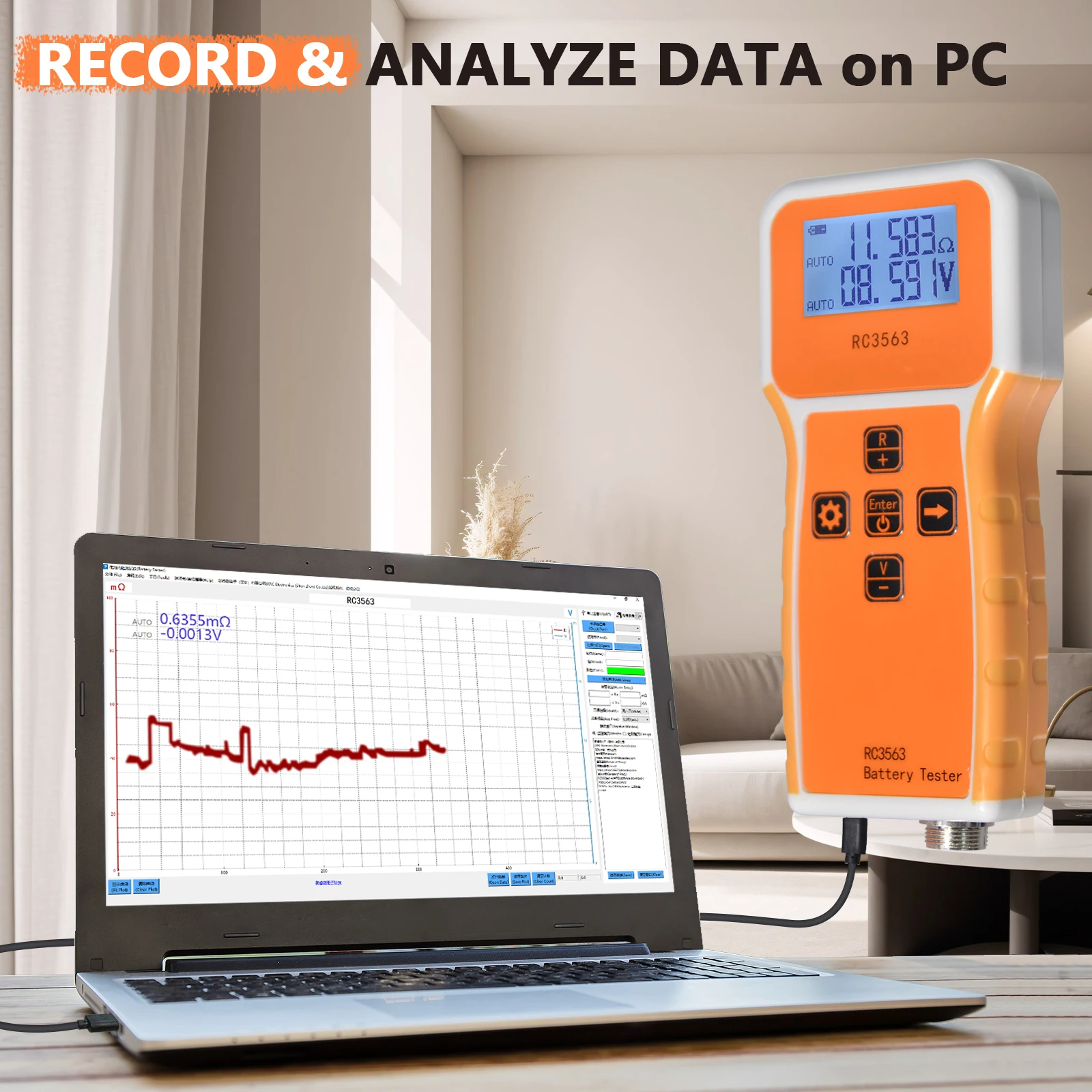 Battery Internal Resistance Tester 1kHz Kelvin 4-Wire AC Impedance Meter Voltage Resistance Analyzer Auto/Manual Range
