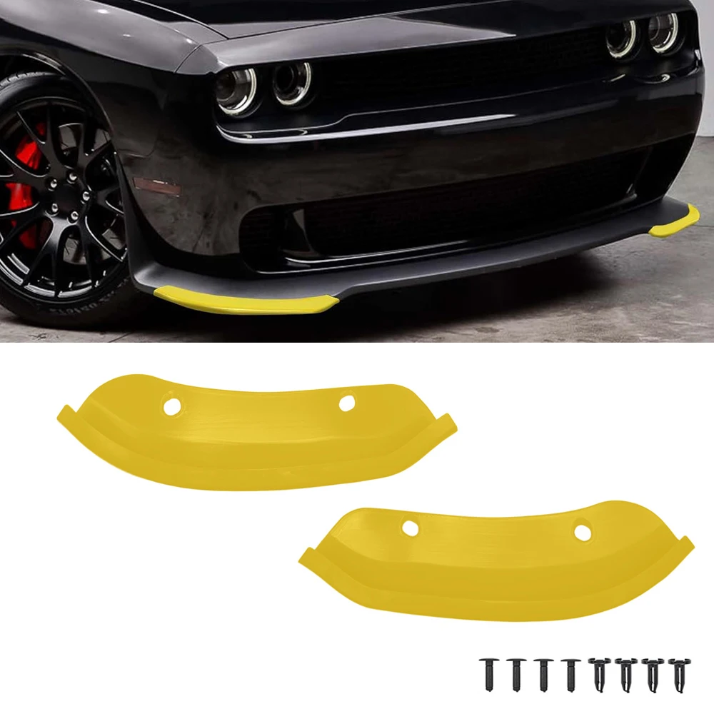 Front Bumper Splitter Protector Lip Spoiler Yellow for Dodge Challenger SRT Hellcat 2015-2020 Diffuser Guard Cover