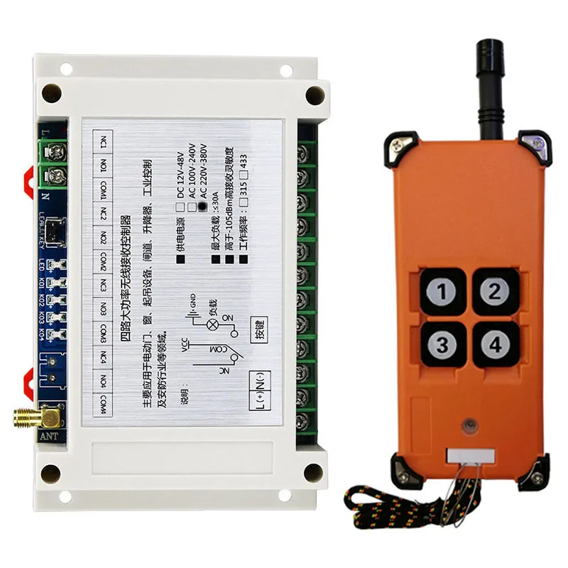 

3000m AC220V 380V 4CH Radio Controller RF Wireless Remote Control Overhead travelling crane System Receiver+number keys Remote