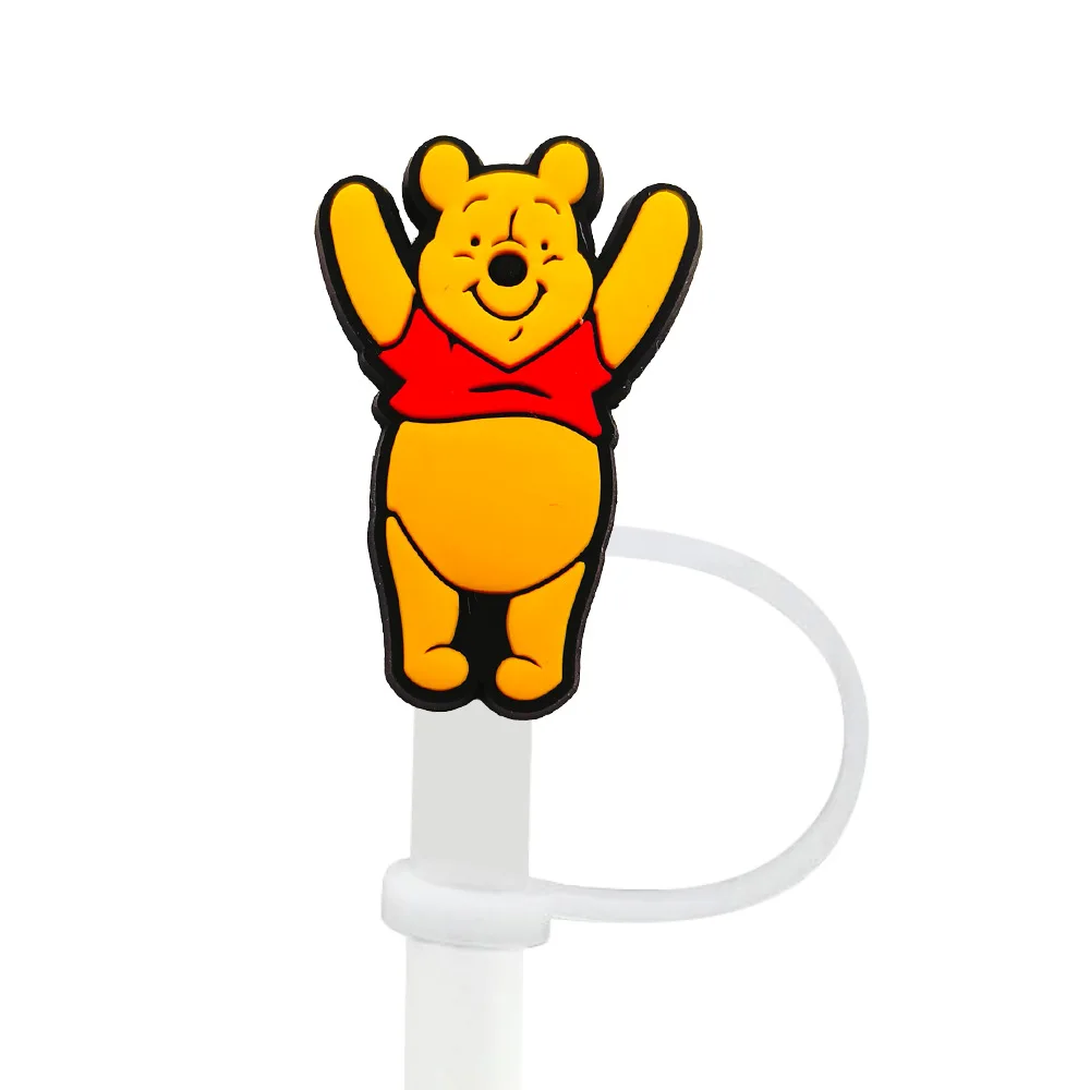 Niedliche Silikon-Strohhalm-Abdeckungen mit Winnie-Puuh-Motiv für 10-mm-Strohhalme, Strohhalmkappen für Glasbecher, passend für 30- und 40-Unzen-Becher mit Henkel, staubdicht, wiederverwendbar. – Detail 26