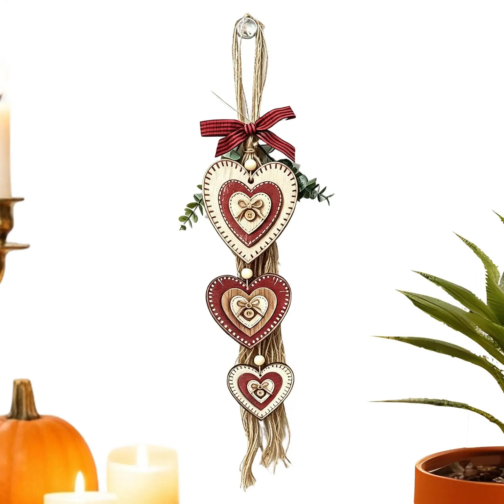 Rustic Wooden Heart Wall Decor Farmhouse Hangable Indoor Ornament For Living Room Bedroom Entryway Valentine's Day Home