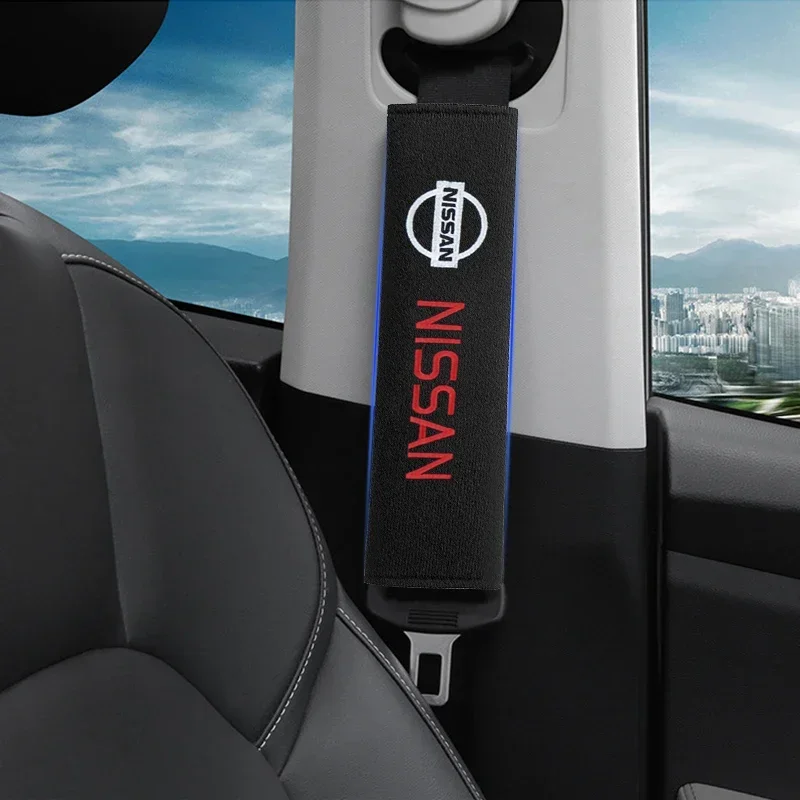 لوازم السيارات الداخلية الجلد المدبوغ زغب غطاء حزام الأمان حماية الكتف والرقبة لنيسان X-trail قاشقاي ملاحظة جوك سنترا باترول