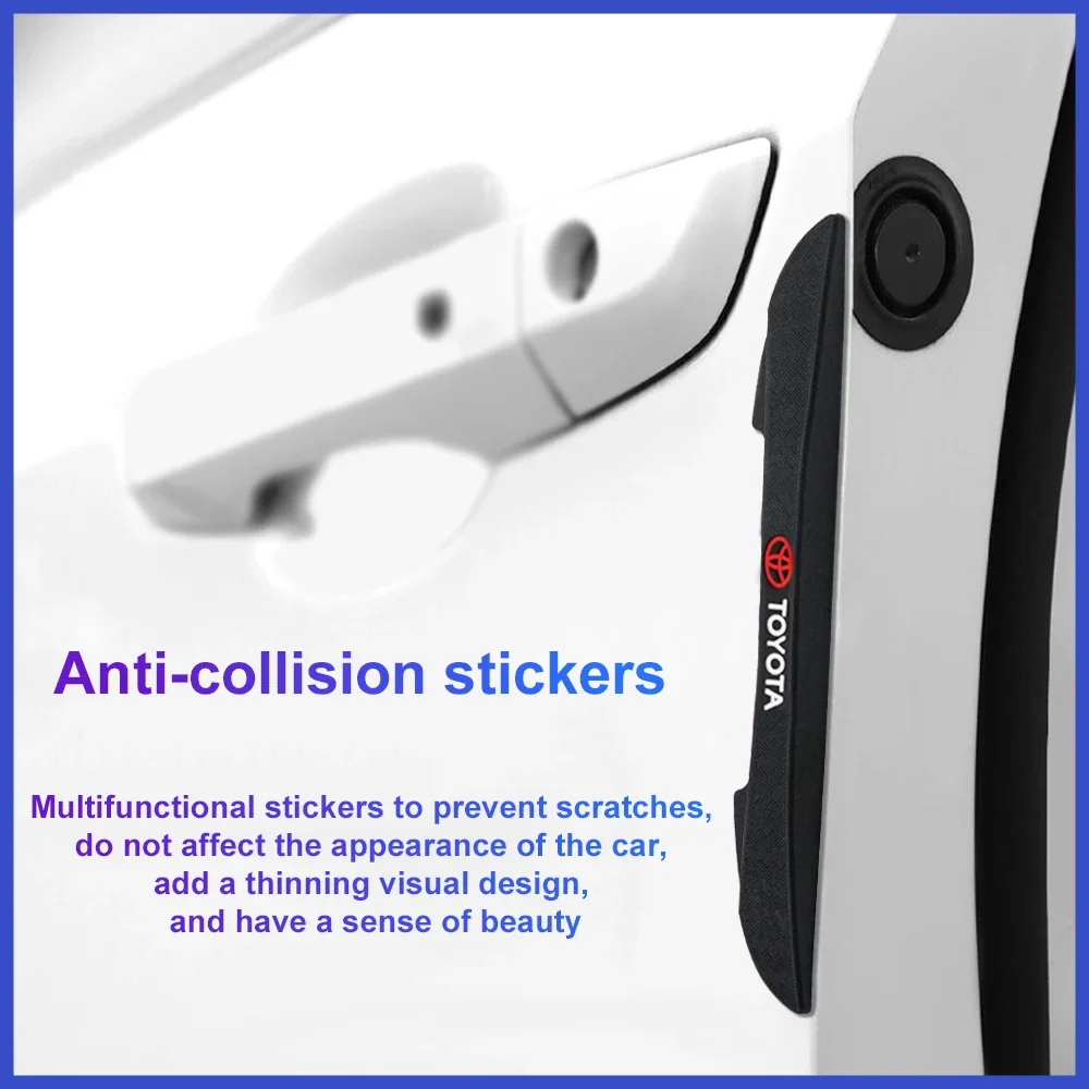 4Pcs Car Door Edge Anti-collision Strips Bumper Trim For Toyota Rav4 Corolla Chr Yaris Camry Cross Auris TRD Sticker Accessories