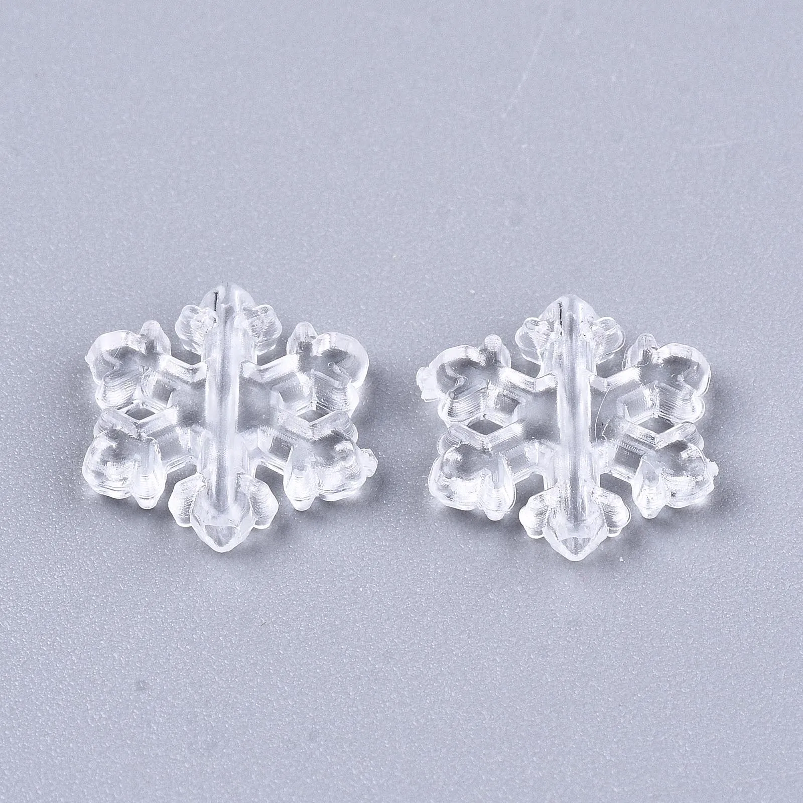 200pcs/lot Transparent Snowflake Acrylic Beads for DIY Fashion Jewelry Making Bracelet Charm Crafts Decor Accessories Supplies