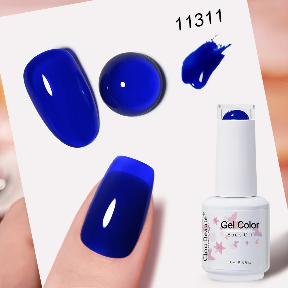 Esmalte de Uñas Clou Beaute 15ml en Colores Rojo Azul Verde Morado Híbrido Natural Ideal para Manicura Semi-permanente - 1