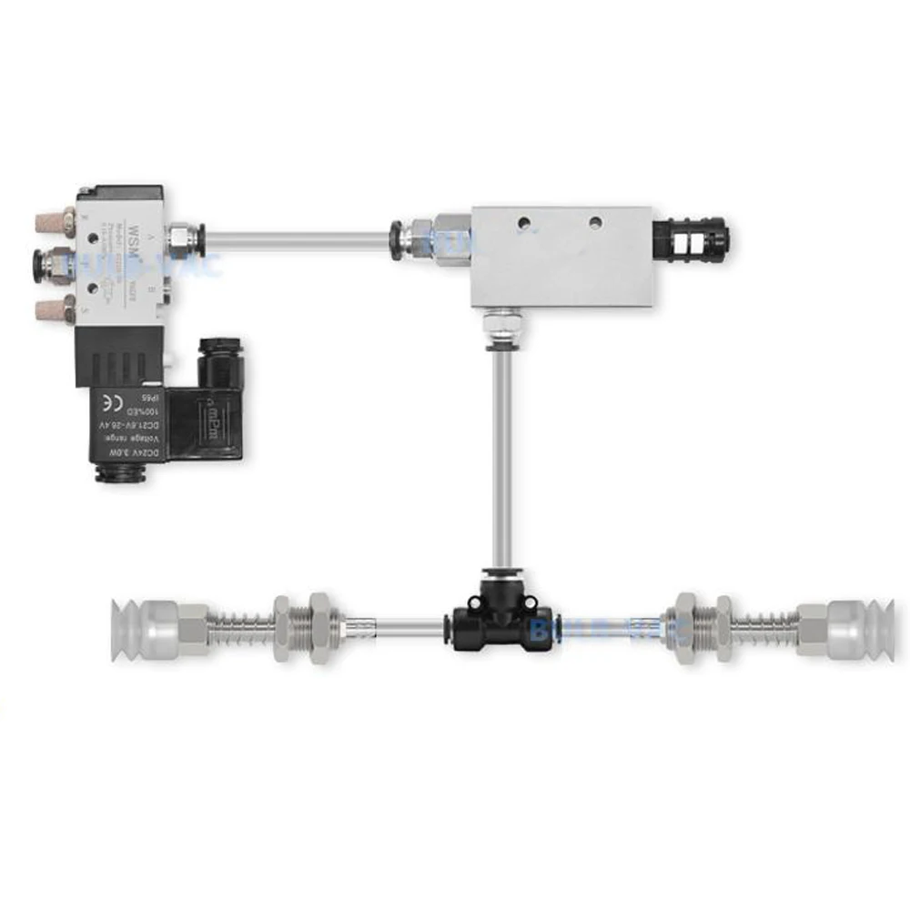 Pneumatic Manipulator Vacuum Suction Cup Assembly, Solenoid Valve Combination Metal Bracket Vacuum Generator