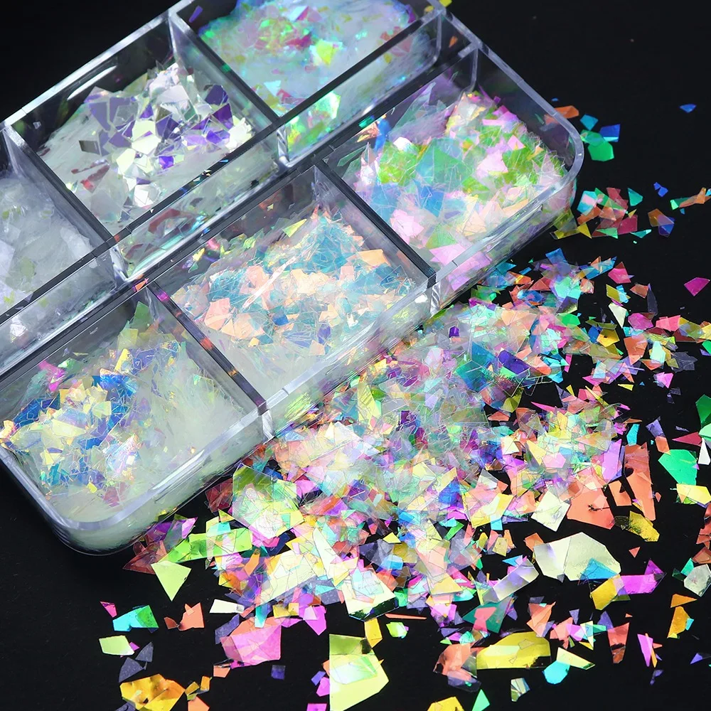 Iridescent Epoxy Resin Glitter Flakes Aurora Irregular Sequins for Resin Filling Silicone Mold Filler Crafts DIY Jewelry Making